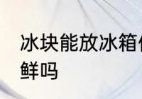 冰块能放冰箱保鲜吗 冰块需要冰箱保鲜吗